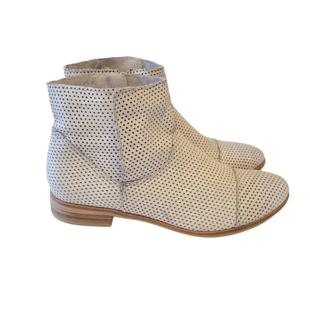 Anthropologie Felmini Perforated Leather Ankle Boot 42